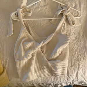 White Super down Crop Top